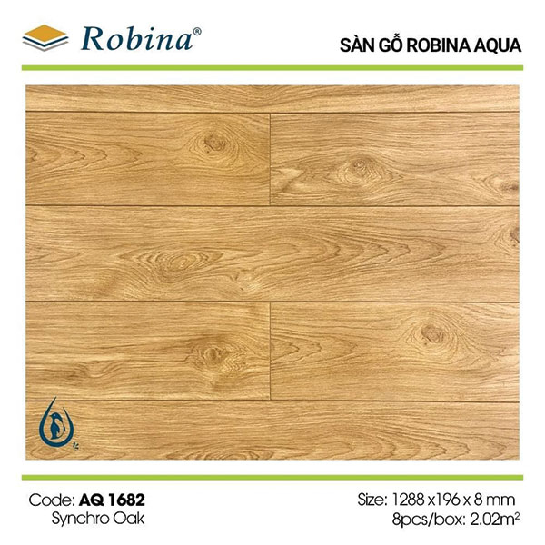 Sàn Gỗ Công Nghiệp Robina 8mm Aqua Bản Lớn AQ-1682