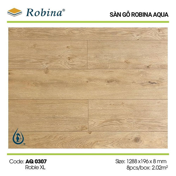 Sàn Gỗ Công Nghiệp Robina 8mm Aqua Bản Lớn AQ-0307
