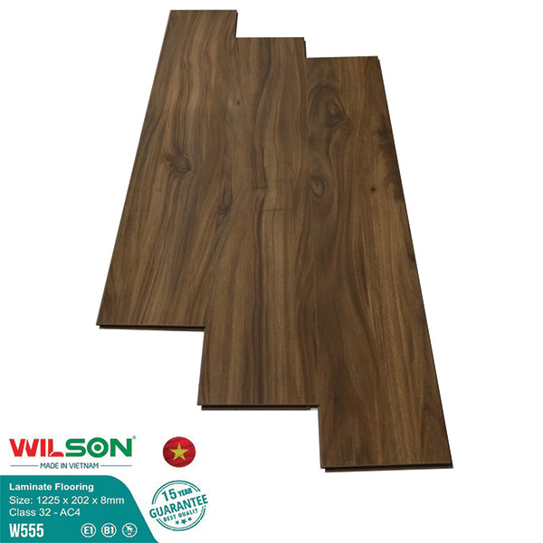 Sàn Gỗ Công Nghiệp Wilson 8mm Bản Lớn W555