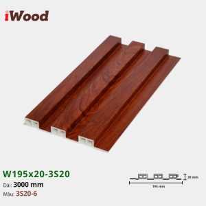 Lam Nhựa PVC 3 Sóng Cao W195x20 Iwood 3S20-6