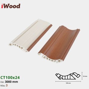 Nẹp Nhựa Cổ Trần Iwood CT100x24-3