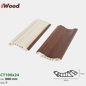 Nẹp Nhựa Cổ Trần Iwood CT100x24-5