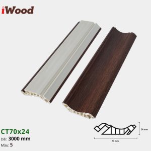 Nẹp Nhựa Cổ Trần Iwood CT70x24-5