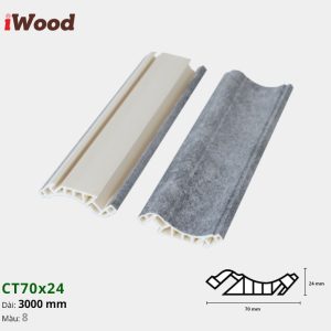 Nẹp Nhựa Cổ Trần Iwood CT70x24-8