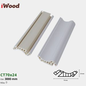 Nẹp Nhựa Cổ Trần Iwood CT70x24-9