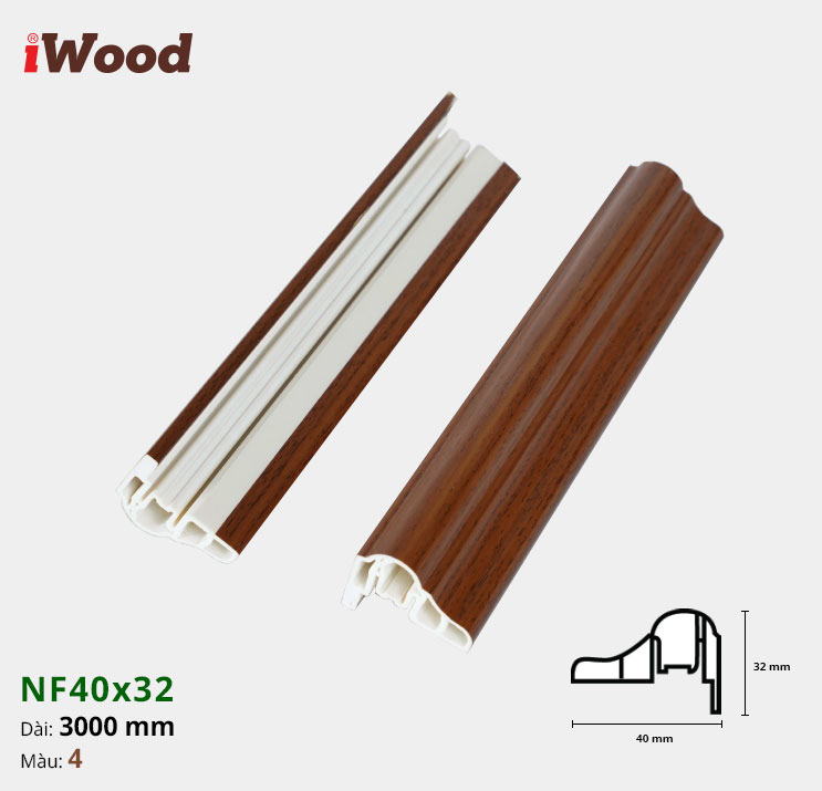 Nẹp Nhựa Cửa Iwood NF40x32-4
