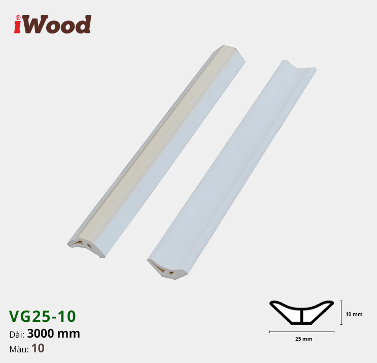 Nẹp Nhựa Góc Âm Iwood VG25-10