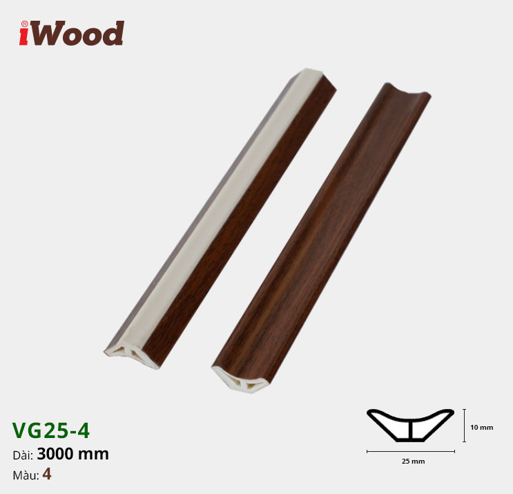 Nẹp Nhựa Góc Âm Iwood VG25-4