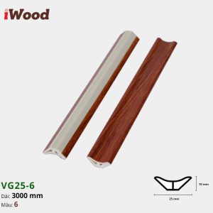 Nẹp Nhựa Góc Âm Iwood VG25-6