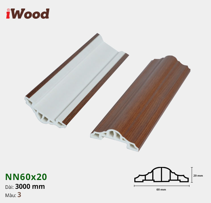 Nẹp Nhựa Nối Iwood NN60x20-3