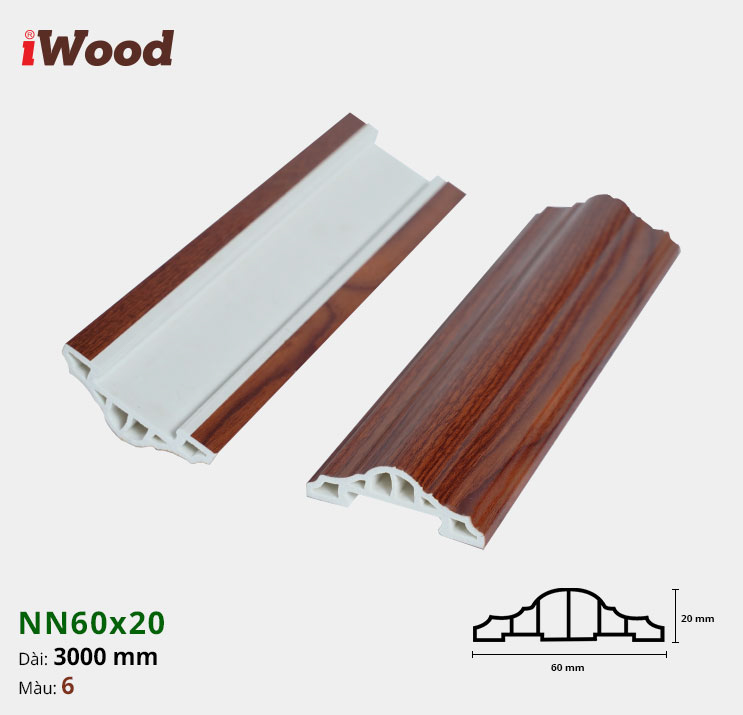 Nẹp Nhựa Nối Iwood NN60x20-6