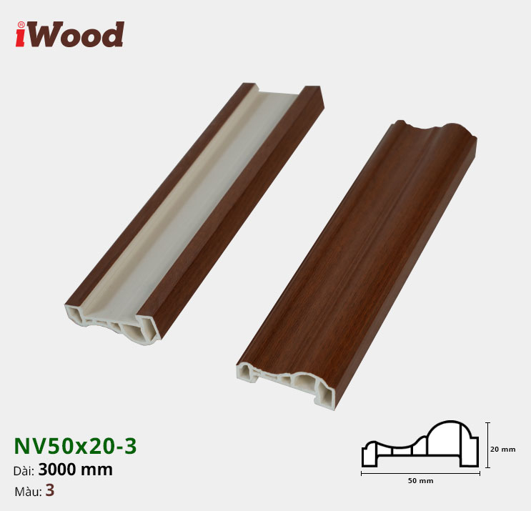 Nẹp Nhựa Viền Iwood NV50x20-3
