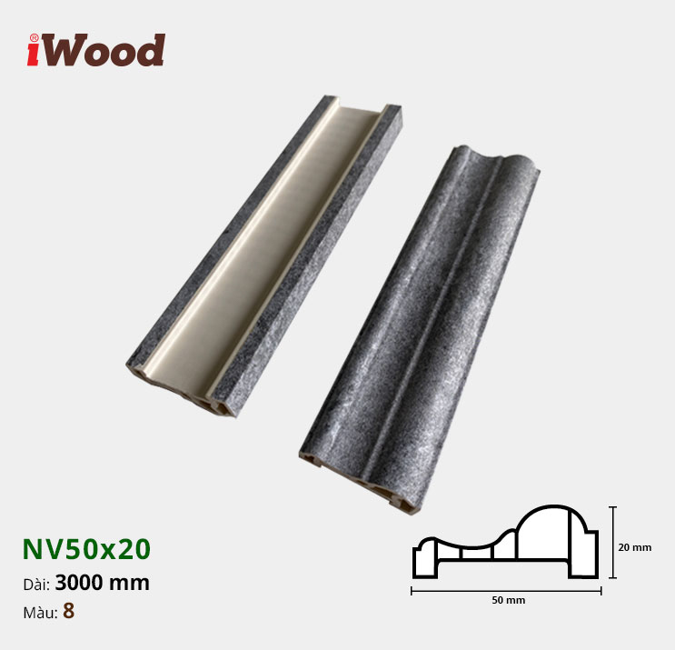 Nẹp Nhựa Viền Iwood NV50x20-8