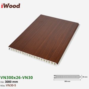 Vách Ngăn Nhựa PVC Vân Gỗ VN300x26 Iwood VN30-5