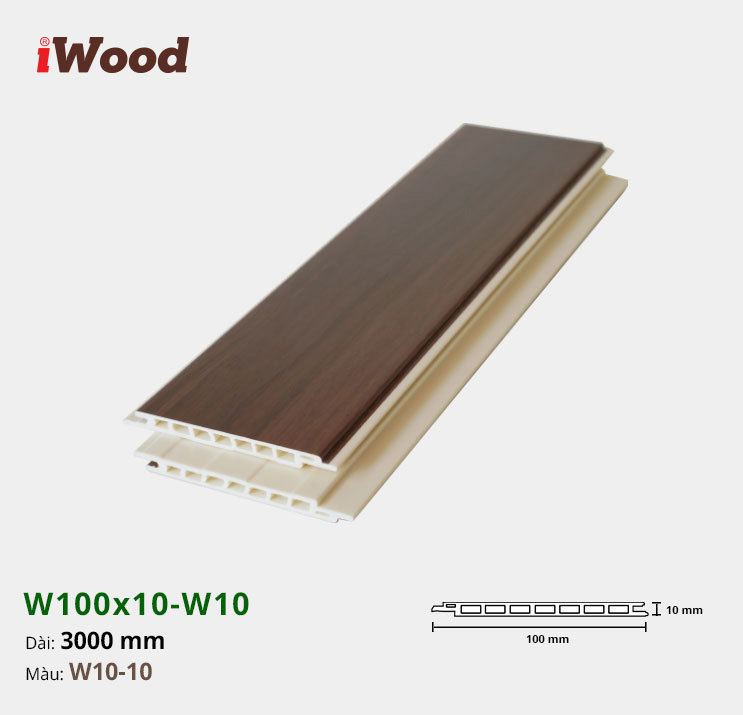 Lam Nhựa PVC W100x10 Iwood W10-10