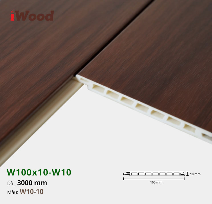 Lam Nhựa PVC W100x10 Iwood W10-10