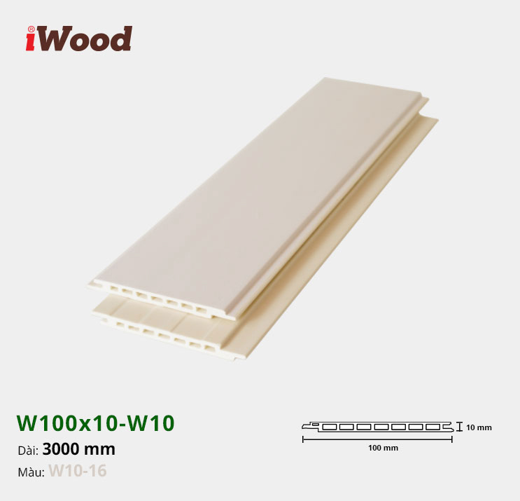 Lam Nhựa PVC W100x10 Iwood W10-16
