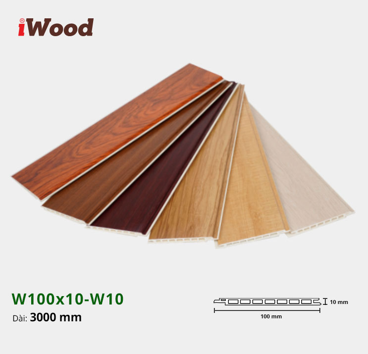 Lam Nhựa PVC W100x10 Iwood W10-1