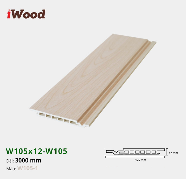 Lam Nhựa PVC W105x12 Iwood W105-1
