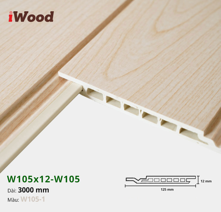 Lam Nhựa PVC W105x12 Iwood W105-1