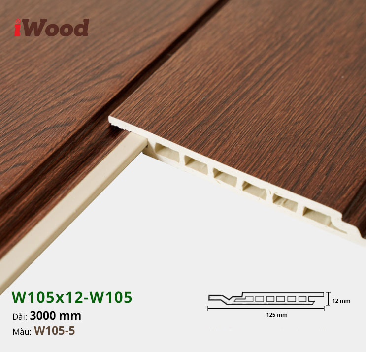 Lam Nhựa PVC W105x12 Iwood W105-5