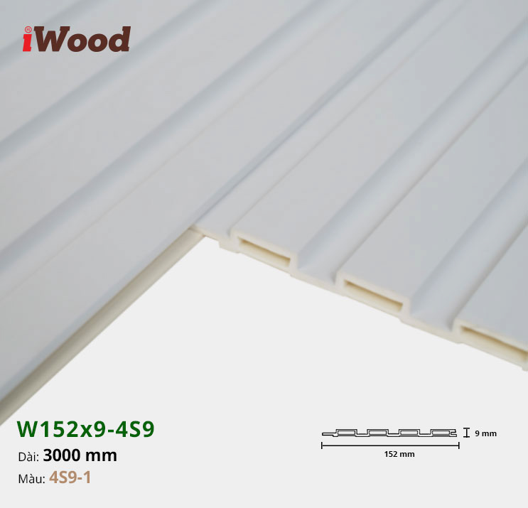 Lam Nhựa PVC 3 Sóng Thấp W152x9 Iwood 4S9-1