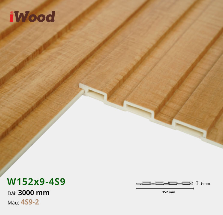 Lam Nhựa PVC 3 Sóng Thấp W152x9 Iwood 4S9-2