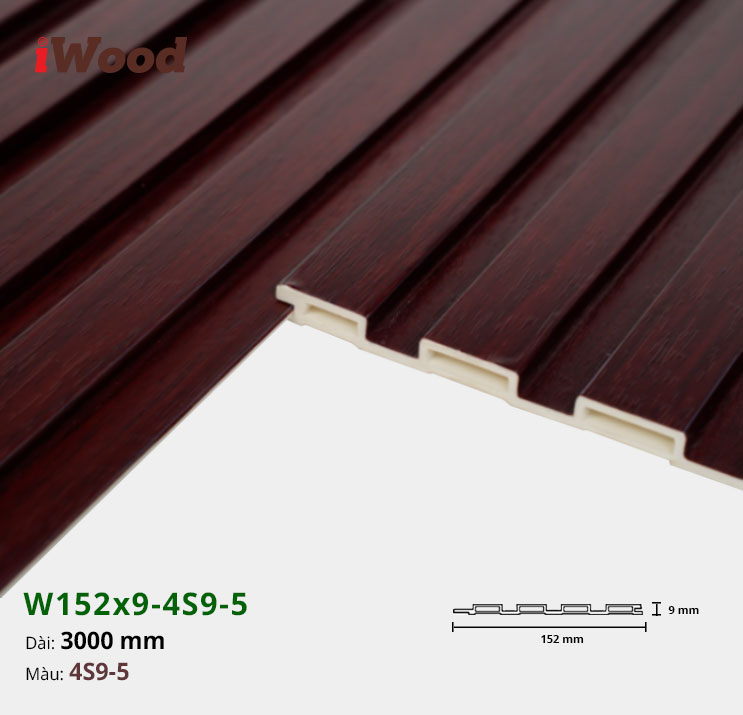 Lam Nhựa PVC 3 Sóng Thấp W152x9 Iwood 4S9-5