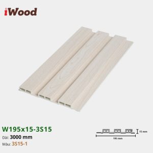 Lam Nhựa PVC 3 Sóng Thấp W195x15 Iwood 3S15-1