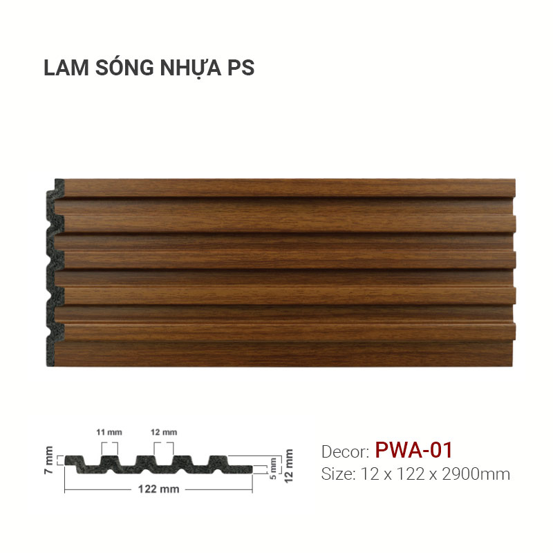 Lam Sóng Nhựa PS 122x12 PWA-01