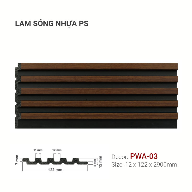Lam Sóng Nhựa PS 122x12 PWA-03