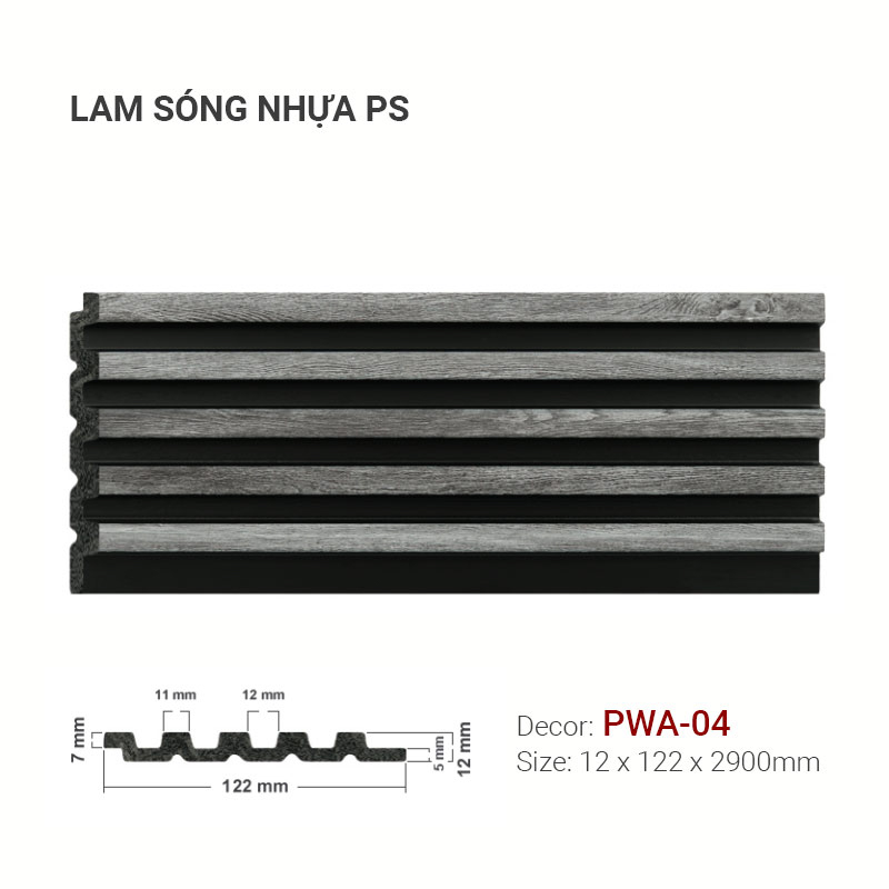 Lam Sóng Nhựa PS 122x12 PWA-04