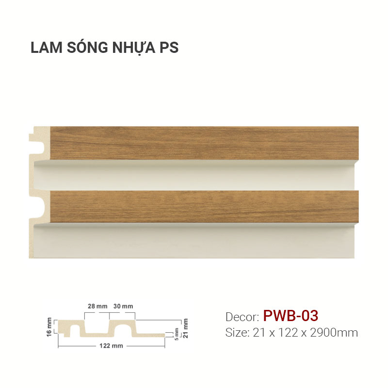 Lam Sóng Nhựa PS 122x21 PWB-03