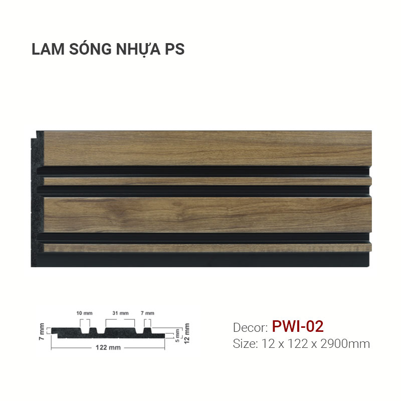 Lam Sóng Nhựa PS 122x12 PWI-02