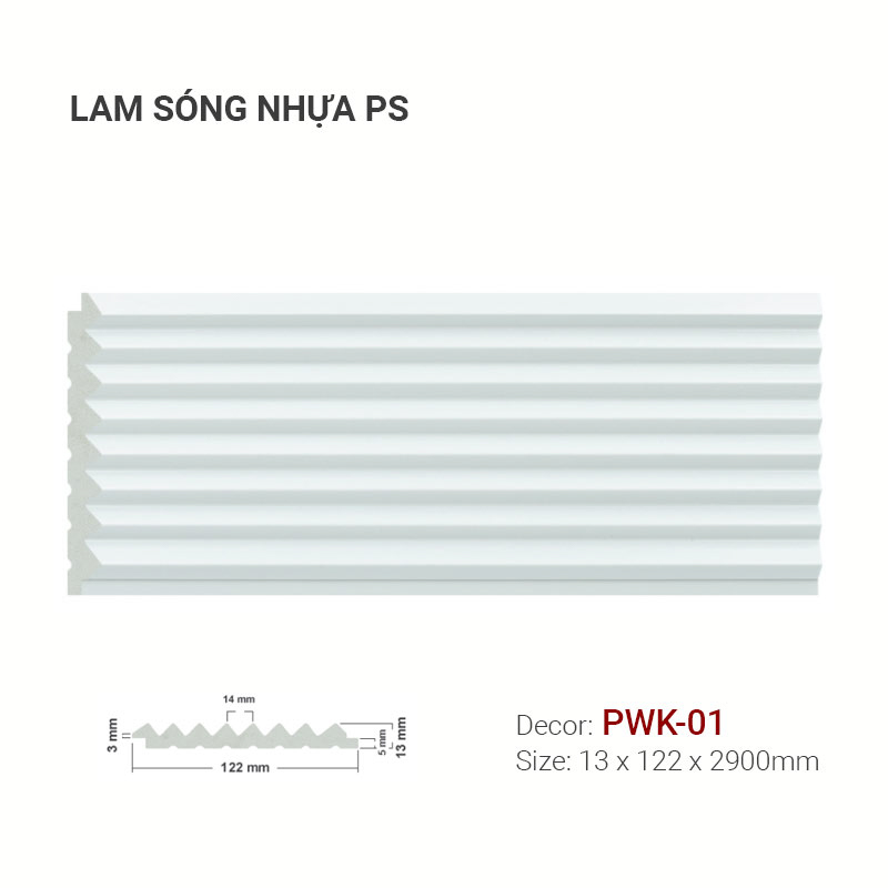 Lam Sóng Nhựa PS 122x13 PWK-01