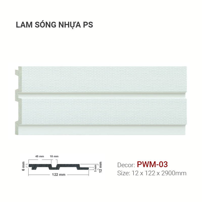 Lam Sóng Nhựa PS 122x12 PWM-03