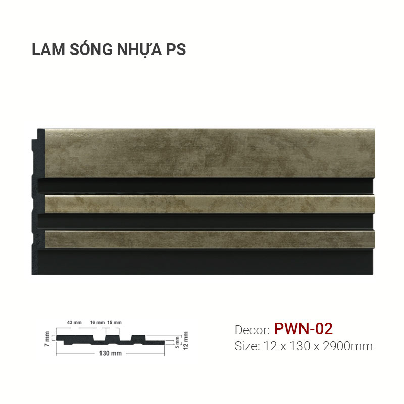 Lam Sóng Nhựa PS 130x12 PWN-02