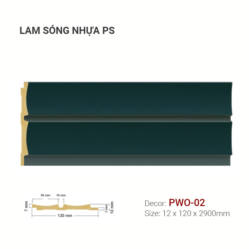 Lam Sóng Nhựa PS 120x12 PWO-02